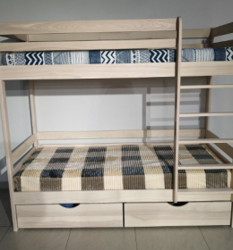 Сборка двухъярусной кровати с ящиками